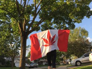 Canadian Marijuana Flag Outside